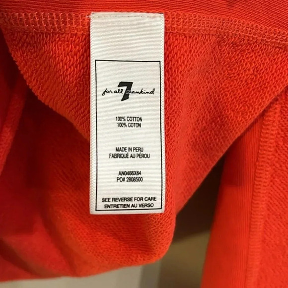 [S]7 For All Mankind Crewneck Flare-Sleeve Crop French Terry Sweatshirt- NWOT - Picture 8 of 12